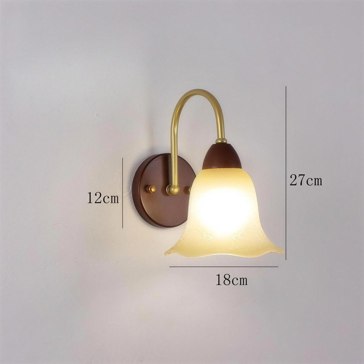Applique cuivre verre opalin modele E