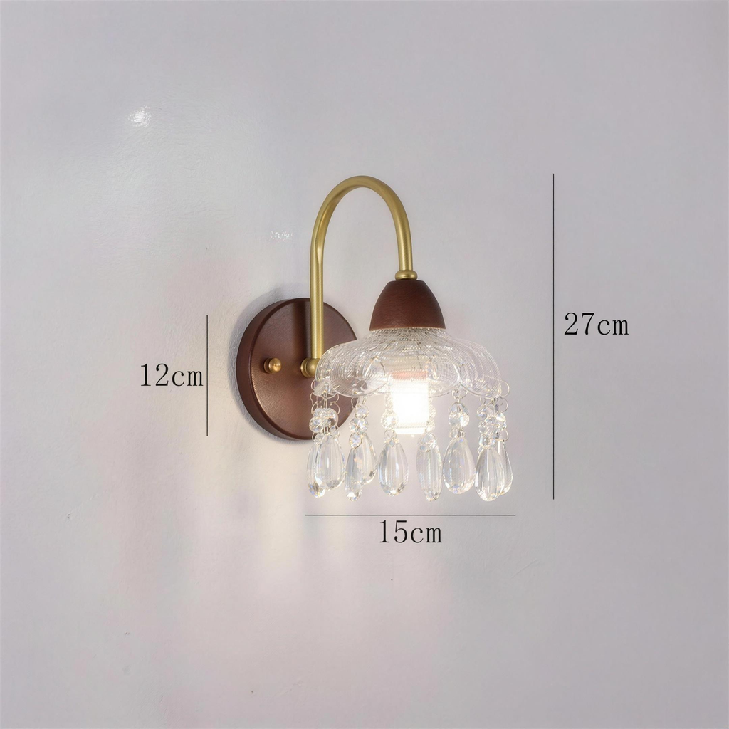 Applique cuivre verre opalin modele D