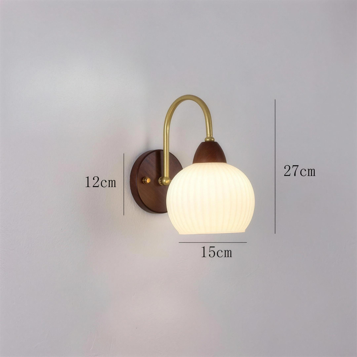 Applique cuivre verre opalin modele C