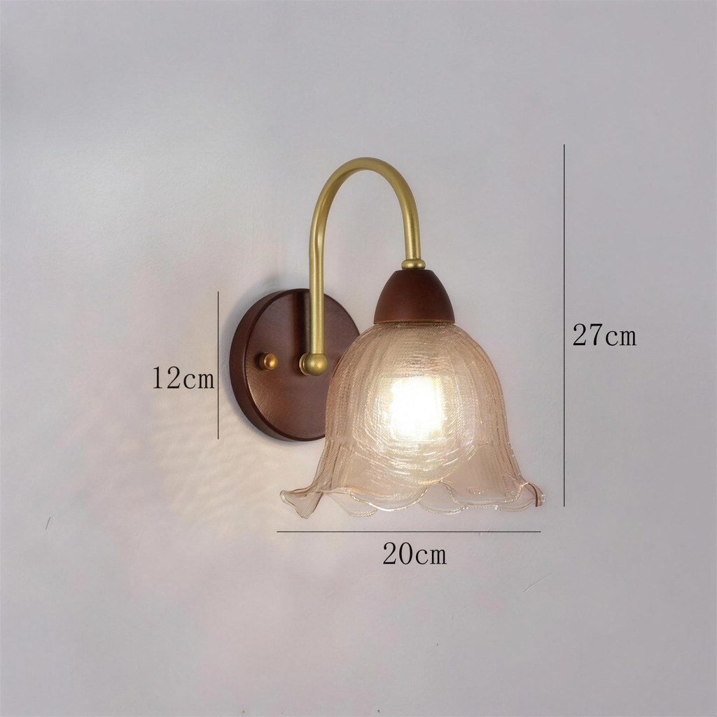 Applique cuivre verre opalin modele B