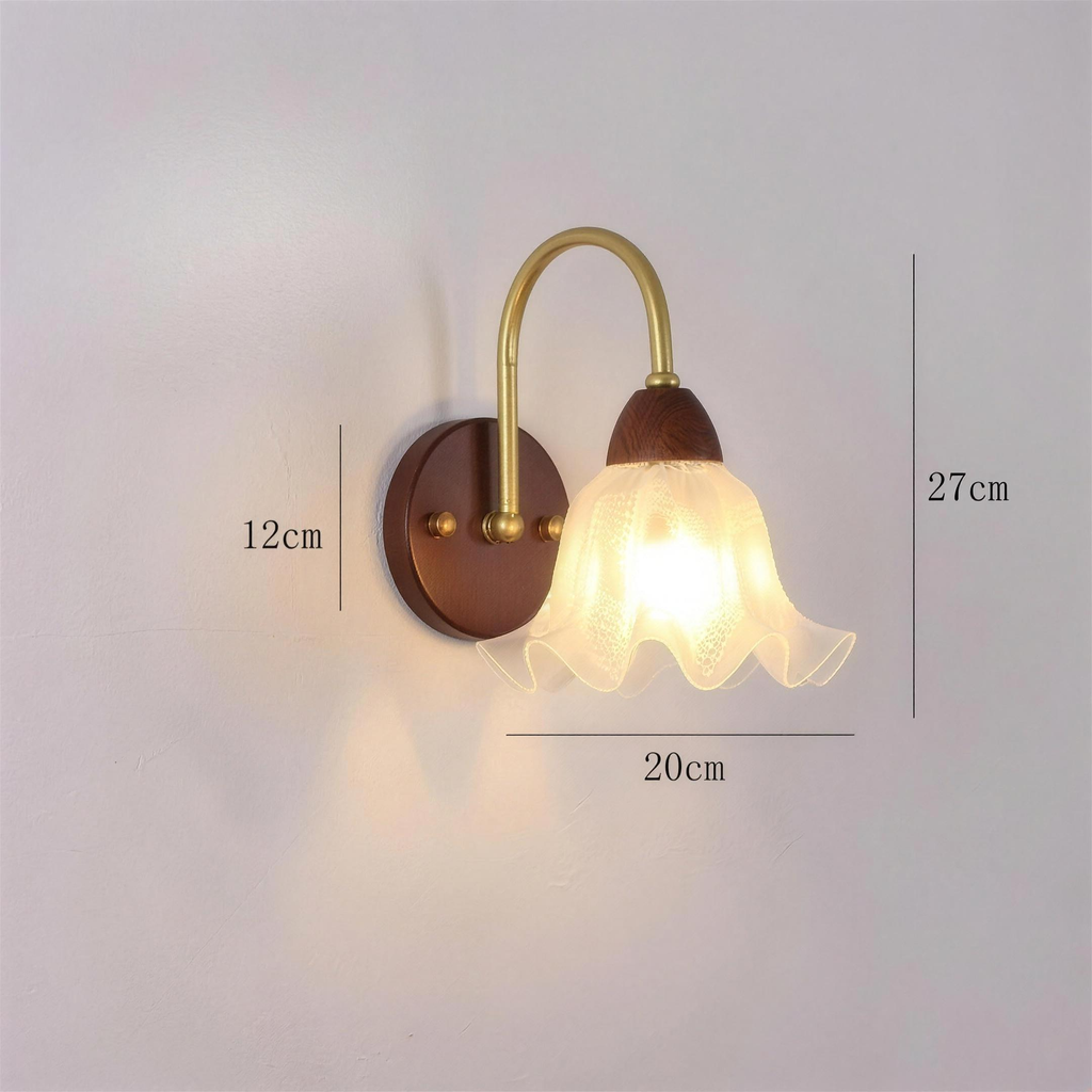 Applique cuivre verre opalin modele A