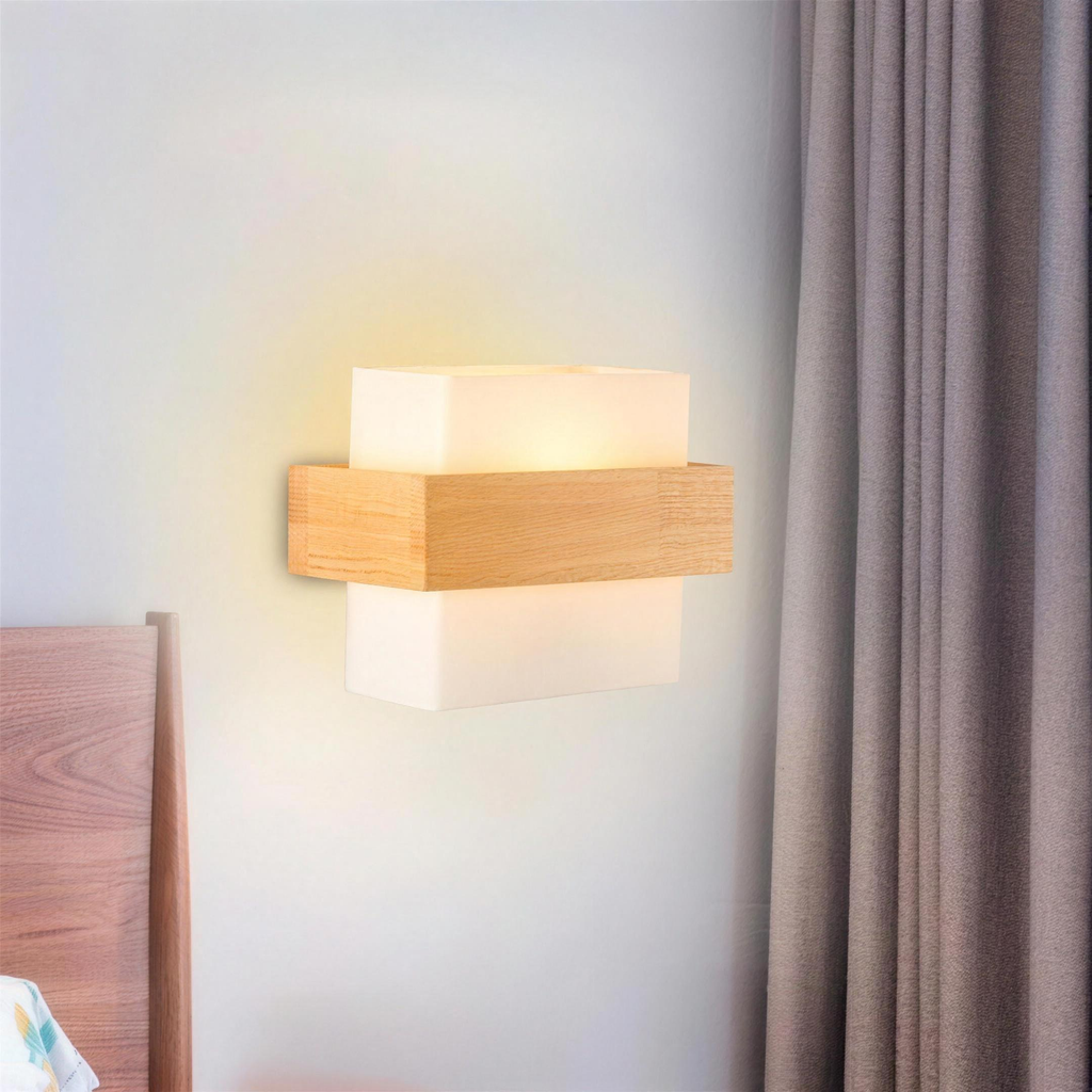 Applique bois verre nordique chambre