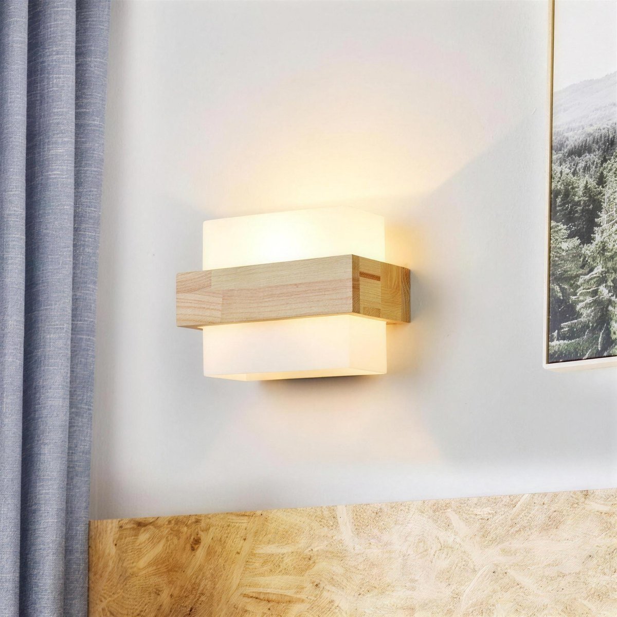 Applique bois verre nordique mise en situation