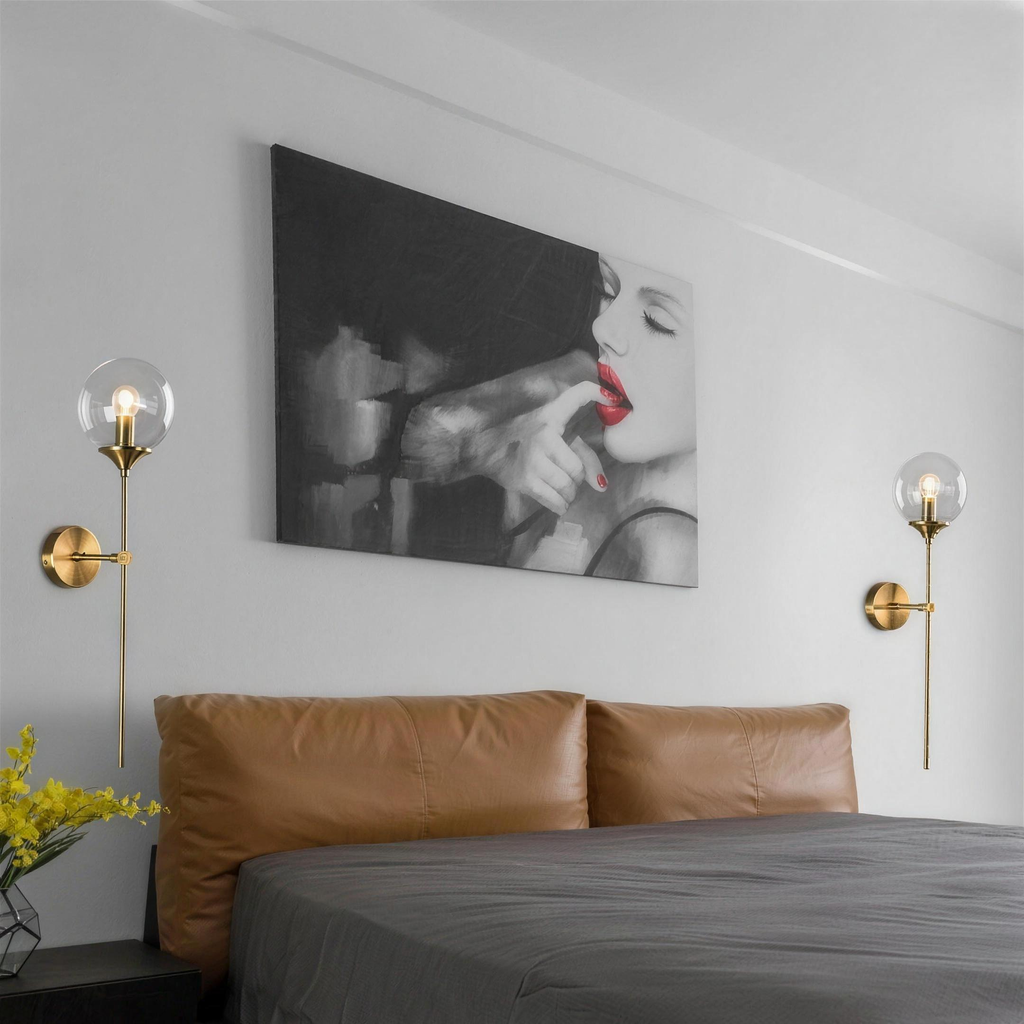 Applique verre ambiance chambre tete de lit