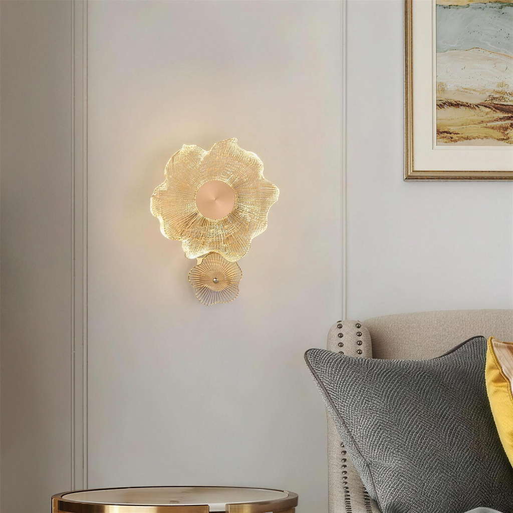 Applique cristal fleur salon ambiance