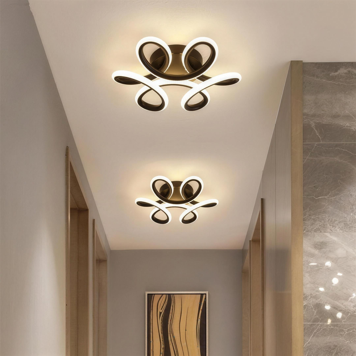 Plafonnier LED entree deux modeles