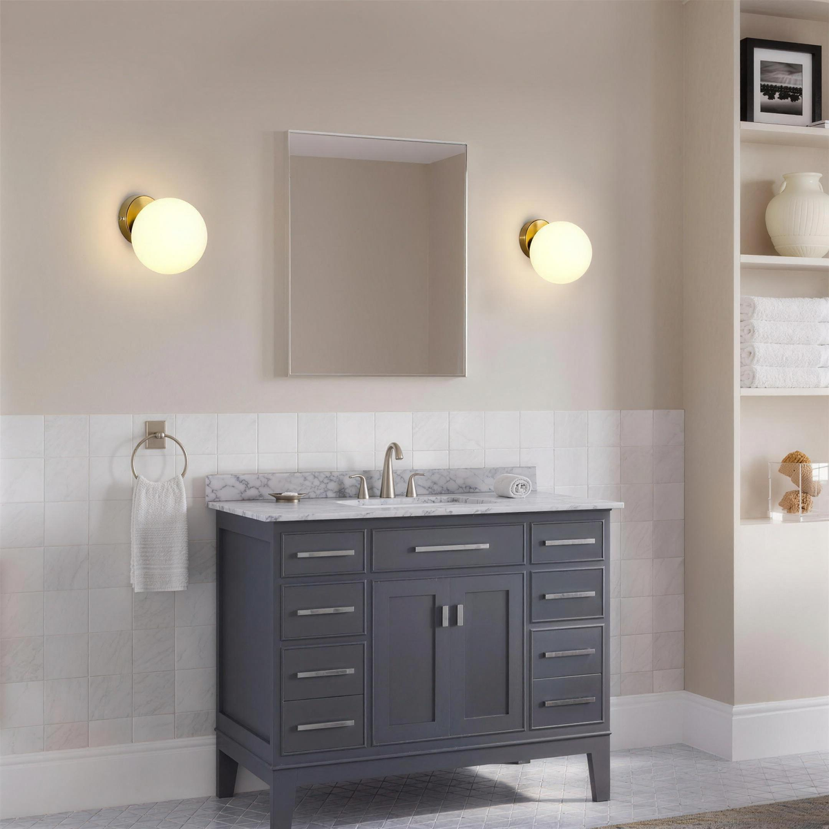 Appliques globe salle de bain miroir 2K
