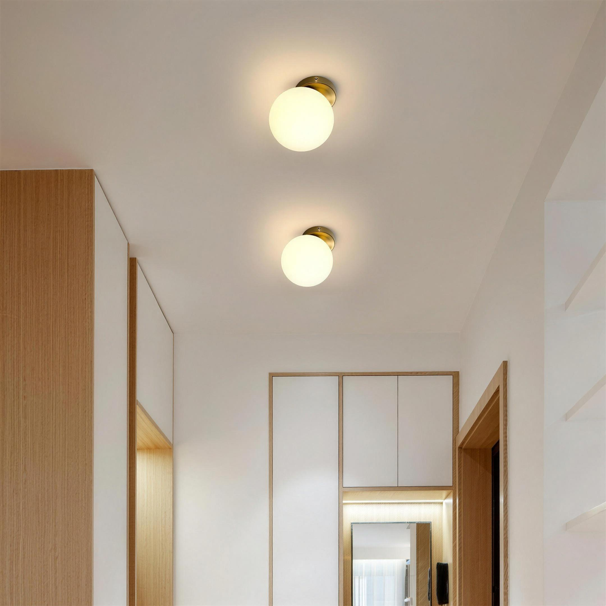 Appliques globe couloir entrée 2K