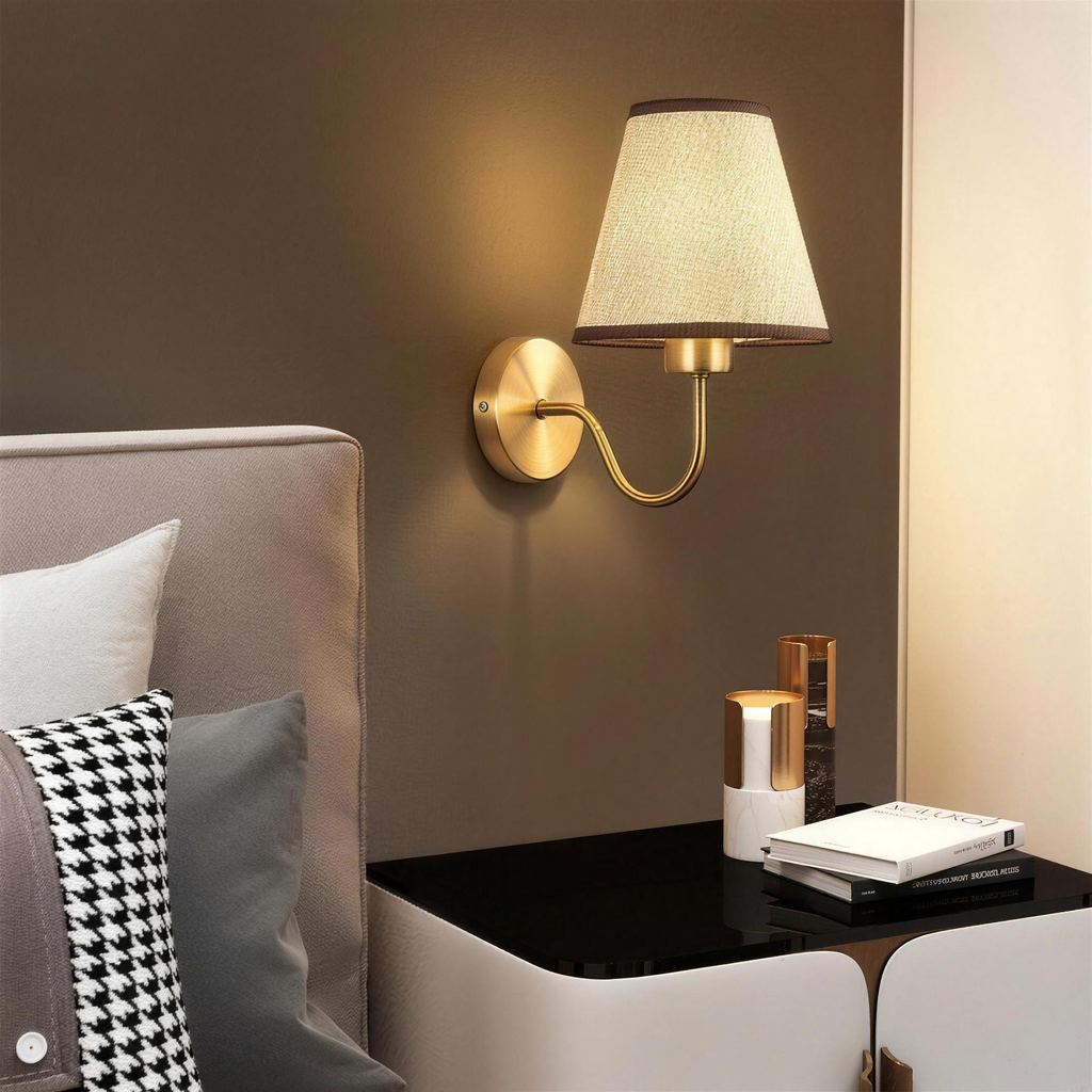 Applique abat-jour beige tête de lit 2K