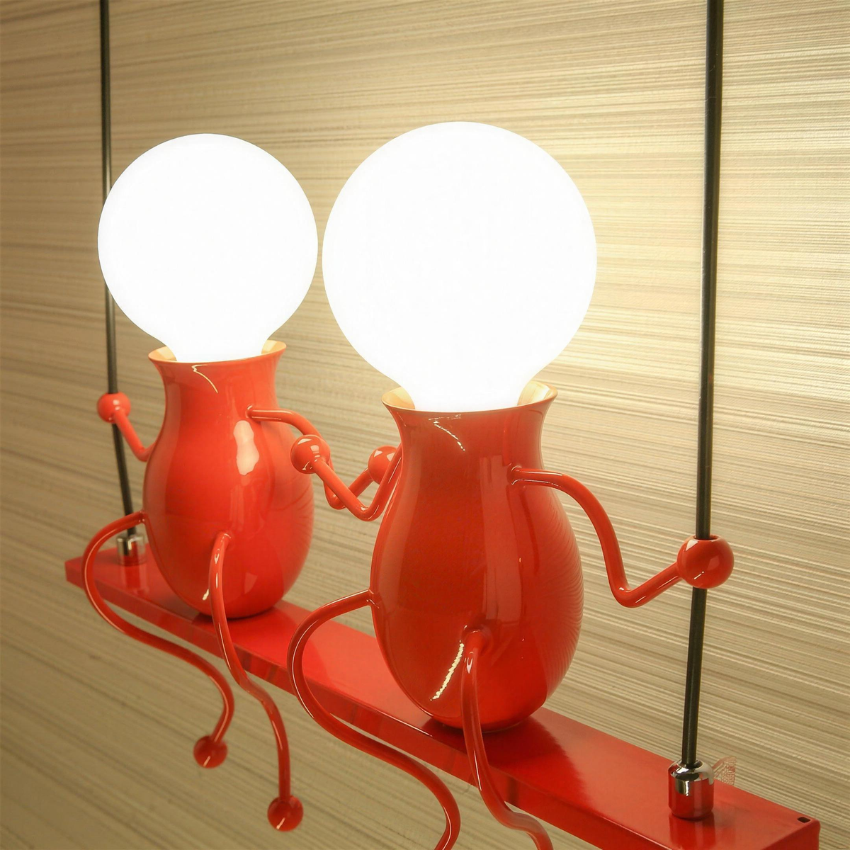 Applique bonhomme fer rouge deux personnages 2K